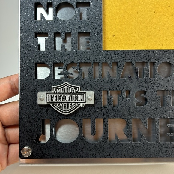 Vintage Harley Davidson Picture Photo Frame Motorcycle Destination Journey Logo - Picture 5 of 6